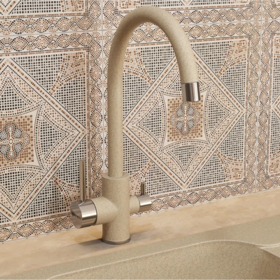 Смеситель для кухни Uperwood Quartz UPD-01-02, с каналом для фильтрованной воды, бежевый #4