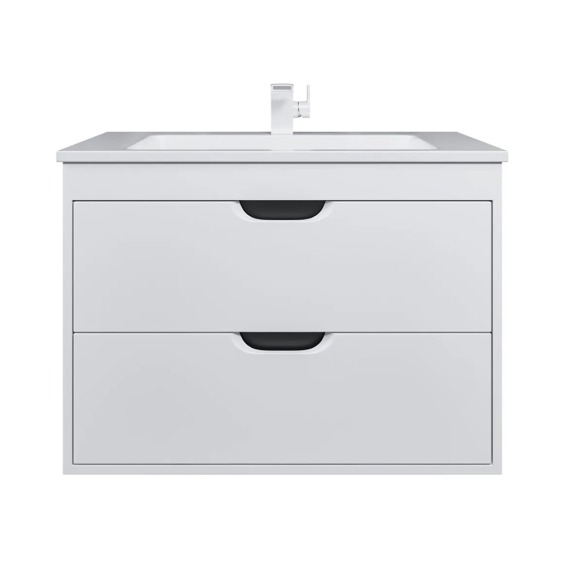 Тумба под раковину для ванной подвесная Uperwood Modul 75х44,4х55 см, белая/графит #1