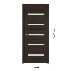 Дверное полотно Atum 7 Wenge со стеклом White Cloud, 700х2000 мм