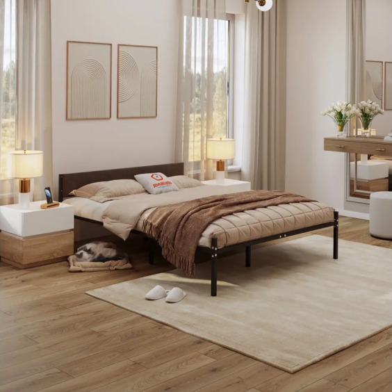 Комплект кровать Металика Б120Х200+Г2 Цвет Черный + vel-RS-32-120 #3