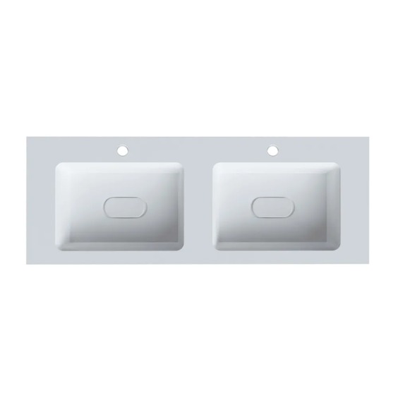Раковина для ванной Uperwood Modul 122х45х12 см, белая глянцевая #2