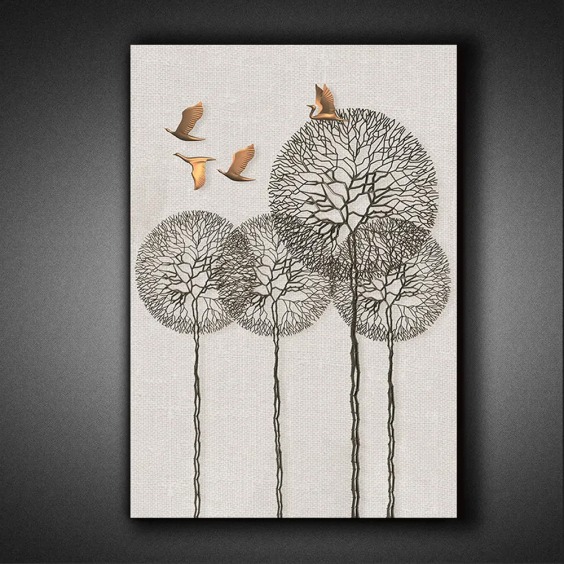 Картина на стену большая на холсте интерьерная "Одуванчики вертикальные", размер 60х40 см #1