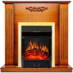 Каминокомплект Lumsden - Дуб антик с очагом Majestic FX Brass