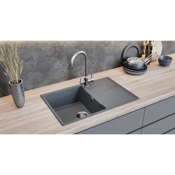 Мойка для кухни кварцевая Ulgran Quartz Prima 750-05, бетон #2