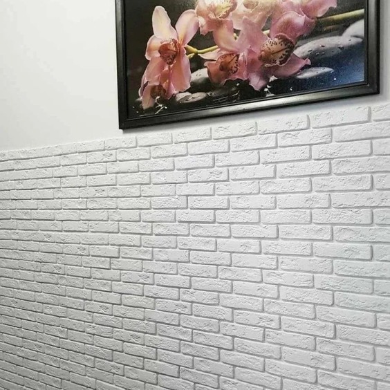 Белый декоративный гипсовый кирпич "Венецианский" 185х45х7мм, 120 шт #12