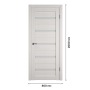 Дверное полотно Atum 7 Bianco со стеклом White Cloud, 600х2000 мм
