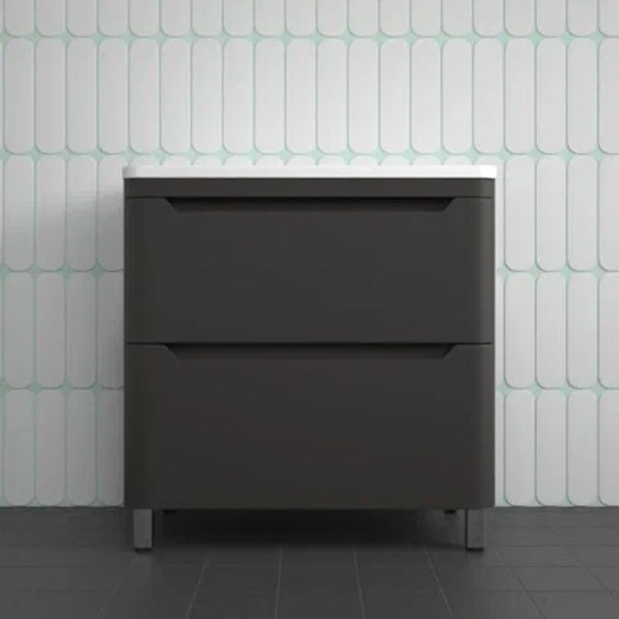 Тумба под раковину для ванной Uperwood Ocean напольная, 80 см, черная, 2 ящика #6