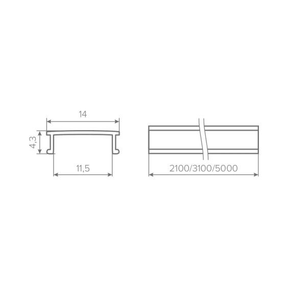 Рассеиватель для профиля AQ Form (15/21x7, 15х7) 2 м молочный #2