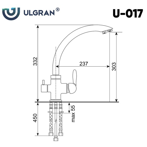 Смеситель для кухни Ulgran U-017-341, цвет ультра-белый #2