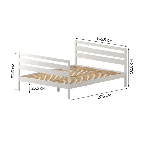 Комплект кровать Лето База 140x200+В3+В3, обработка белый #2