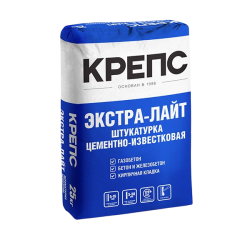 Крепс Экстра-Лайт штукатурка цементно-известковая 25кг (56шт)
