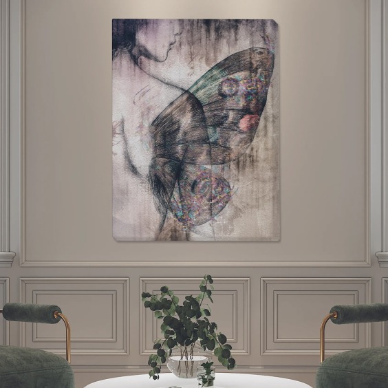 Картина на стену большая на холсте интерьерная "Бабочка", размер 115х80 см #3