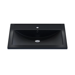 Раковина для ванной кварцевая Uperwood Foster Quartz 70х45,5х17,5 см, черная матовая, уголь
