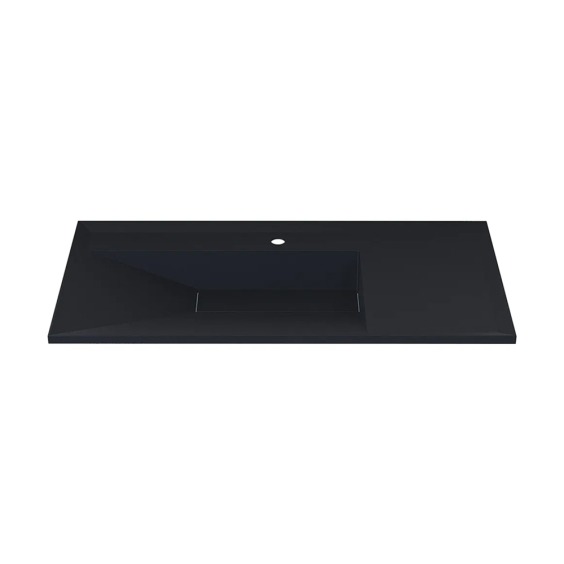 Раковина для ванной кварцевая Uperwood Lotus Quartz 100х50х13 см, черная матовая, уголь #1
