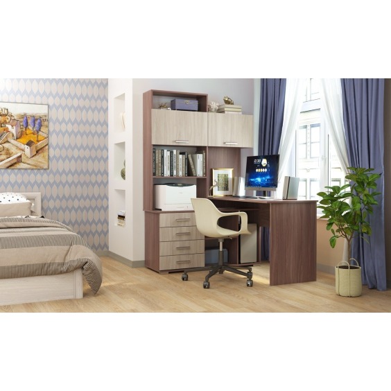 Письменно-компьютерный стол ПКС-11 правый Шимо темный-Шимо светлый #3