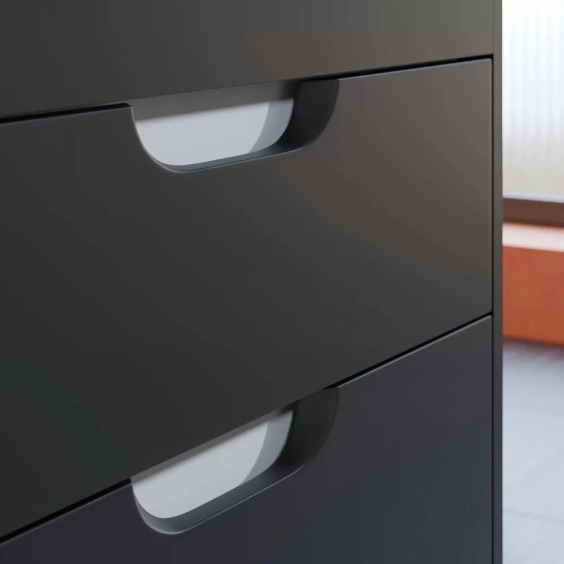 Тумба под раковину для ванной подвесная Uperwood Modul 61х44,4х55 см, черная матовая #11