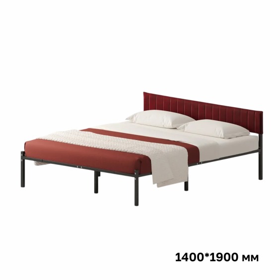 Комплект Лофт кровать 140х190 черная с бордовым чехлом тк 08 #1 Комплект Лофт кровать 140х190 черная с бордовым чехлом тк 08 #1