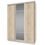 Шкаф-купе трехдверный, Дуб сонома с зеркалом
