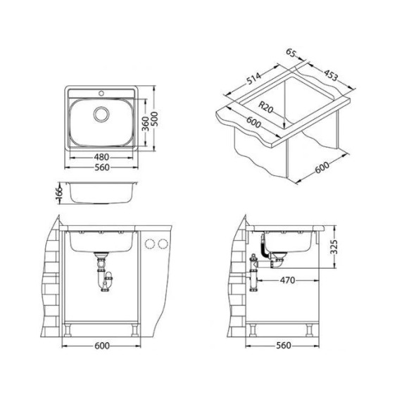 Alveus Line Maxim 90-SAT 795X505 2X кухонная мойка #3