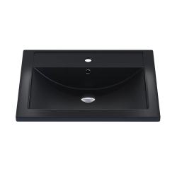 Раковина для ванной кварцевая Uperwood Foster Quartz 60х40,5х16,5 см, черная матовая, космос