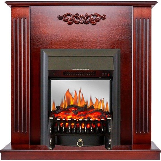 Каминокомплект Lumsden - Махагон коричневый антик с очагом Fobos FX M Black #1