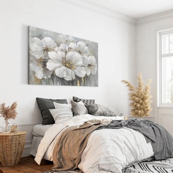 Картина на стену большая на холсте интерьерная "Белая рапсодия", размер 30х45 см #6