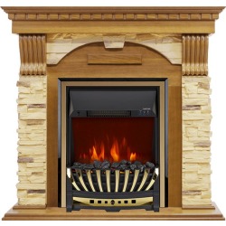 Каминокомплект Dublin - Дуб / Сланец с очагом Aspen Gold