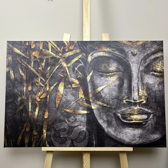 Картина на стену большая на холсте интерьерная "Будда", размер 60х90 см #4