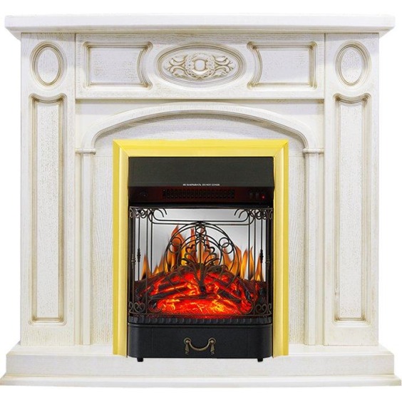 Каминокомплект Florence - Слоновая кость с патиной с очагом Majestic FX M Brass #1