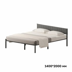 Комплект Лофт кровать 140х200 черная с темно-серым чехлом тк 06 Комплект Лофт кровать 140х200 черная с темно-серым чехлом тк 06