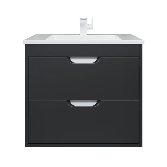 Тумба под раковину для ванной подвесная Uperwood Modul 61х44,4х55 см, черная матовая #1