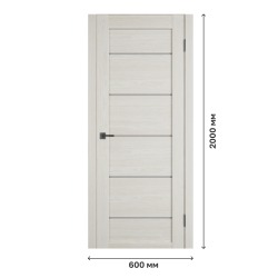 Дверное полотно Atum Pro 27 Artick Oak со стеклом White Cloud, 600х2000 мм