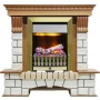 Каминокомплект Pierre Luxe - Дуб / Белый (Высота 1020мм) с очагом Danville Antique Brass FB2