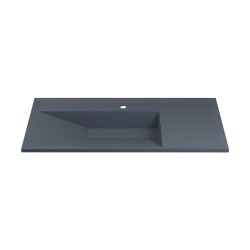 Раковина для ванной кварцевая Uperwood Lotus Quartz 100х50х13 см, серая матовая, бетон