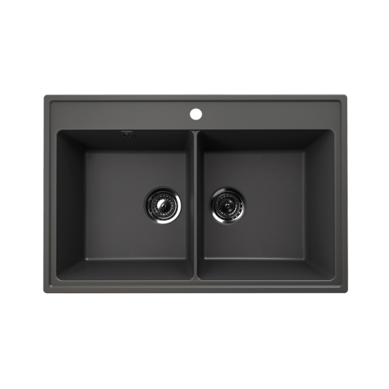 Мойка для кухни кварцевая Ulgran Quartz Ruma 780-09, асфальт #1