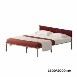 Комплект Лофт кровать 160х200 серая с бордовым чехлом тк 08
