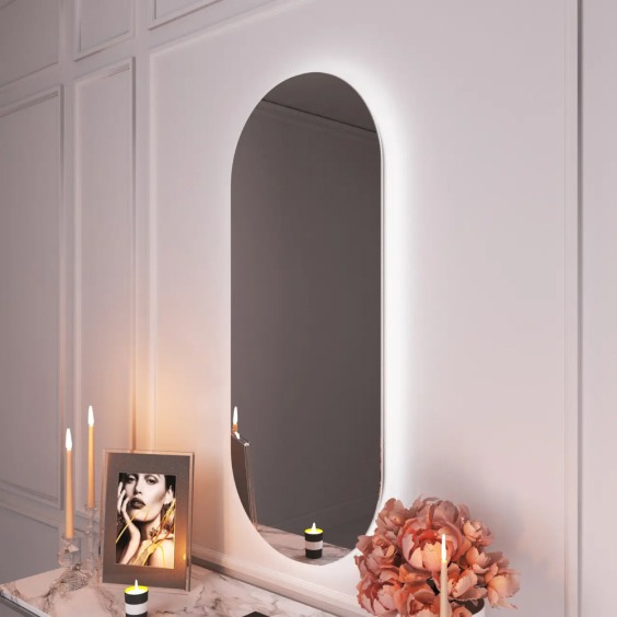 Зеркало овальное Kapoorso 700х1400 мм с фоновой подсветкой 3000К #3