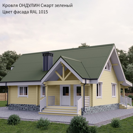 Волнистый лист Ондулин Smart 1.95х0.95 м, зеленый #3