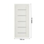 Дверь межкомнатная DK-Doors D-1 Эшвайт/Матовое стекло, 2000х700, Полотно