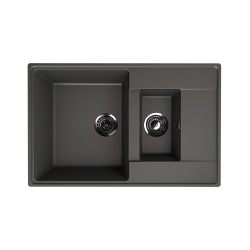 Мойка для кухни кварцевая Ulgran Quartz Prima 780-09, асфальт, 1,5 чаши