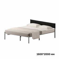 Комплект Лофт кровать 160х200 серая с черным чехлом тк 04