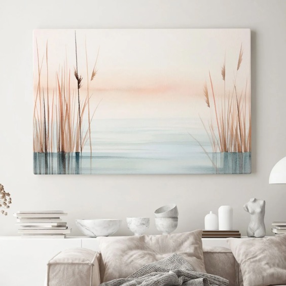 Интерьерная картина "Утренняя гладь 2" на холсте, большая, размер 40х60 см #1 Интерьерная картина "Утренняя гладь 2" на холсте, большая, размер 40х60 см #1