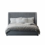 Кровать "Камила" 1,8 м, Велюр-букле серый
