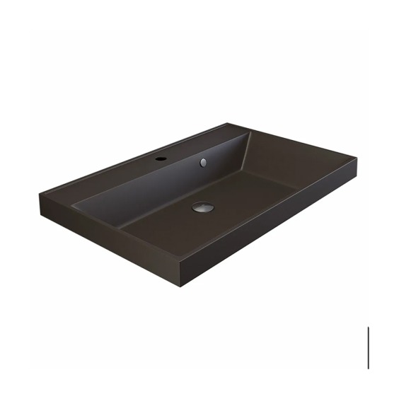 Раковина для ванной кварцевая Uperwood Classic Quartz 70х45х15 см, коричневая матовая, трюфель #2