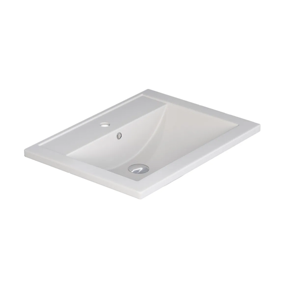 Раковина для ванной кварцевая Uperwood Foster Quartz 60х40,5х16,5 см, белая матовая, жасмин #2