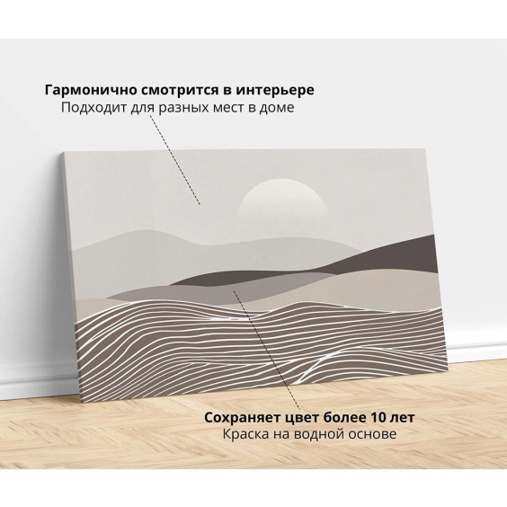 Интерьерная картина "Сумерки в пустыне" на холсте, большая, размер 40х60 см #3