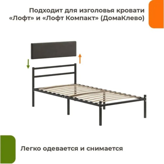 Кроватное изголовье Лофт 900 Тёмно-Серый 37 #2