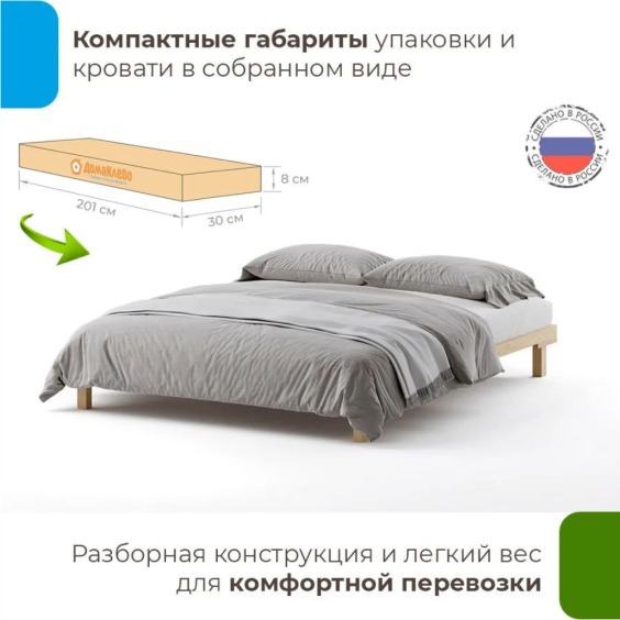 Двуспальная кровать Канапе без спинки, 140х200 см, ДомаКлёво #3