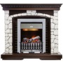 Каминокомплект Glasgow - Темный дуб / Белый с очагом Danville Chrome FB2