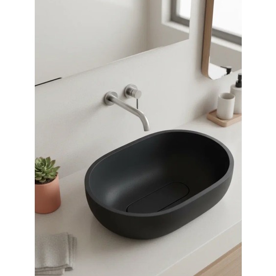 Раковина для ванной накладная Uperwood Arizona овальная, бетон, цвет черный #4